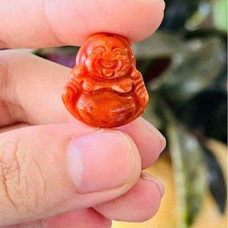 Mặt phật di lặc ngọc huyết c.t kèm dây dù đeo cổ
