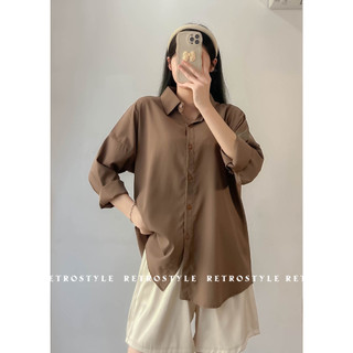Áo sơ mi lụa trơn dài tay basic - Retrostyle - SM00105_P6K11