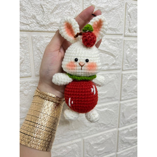 móc khoá len bé thỏ hanmade 18x10cm[hàng có sẵn ]