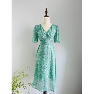 Đầm maxi hoa nhí Hạnh Nhỏ đầm maxi voan thiết kế đầm maxi đi biển sang chảnh đầm thiết kế cao cấp hở lưng đầm dáng dài