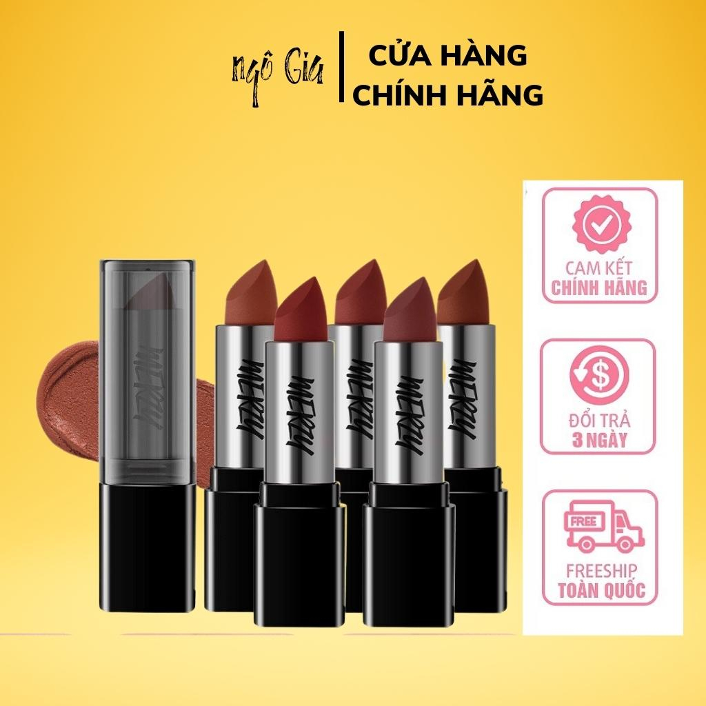 Son Thỏi Lì, Lên Màu đẹp, không trôi, Mịn Mượt Nhẹ Môi Merzy Noir In The Lipstick - Sale Chính hãng