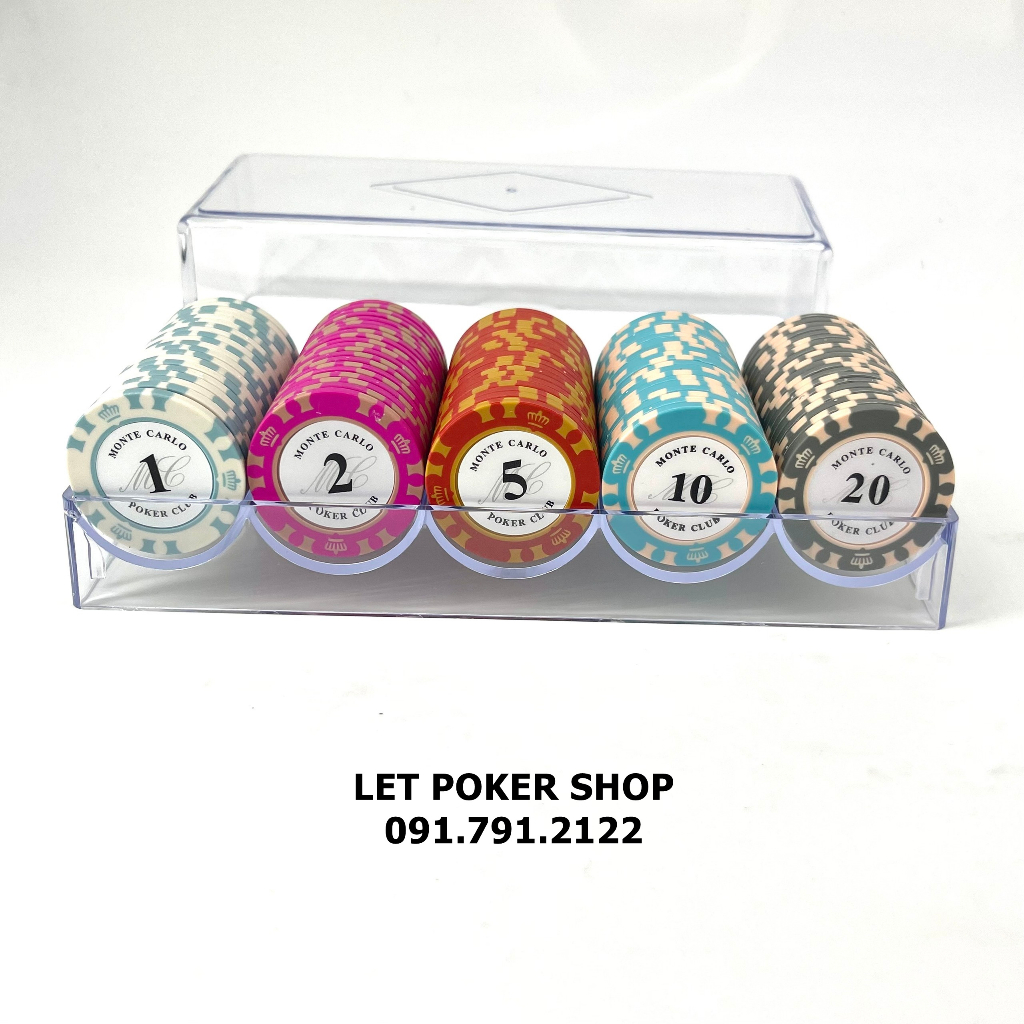 Hộp nhựa  chuyên đựng 100 chip poker / phỉnh poker lõi thép