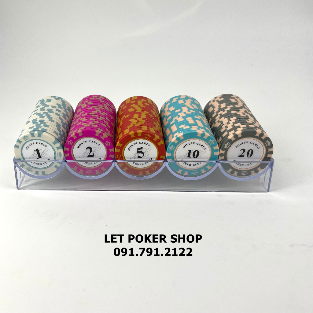 Hộp nhựa  chuyên đựng 100 chip poker / phỉnh poker lõi thép