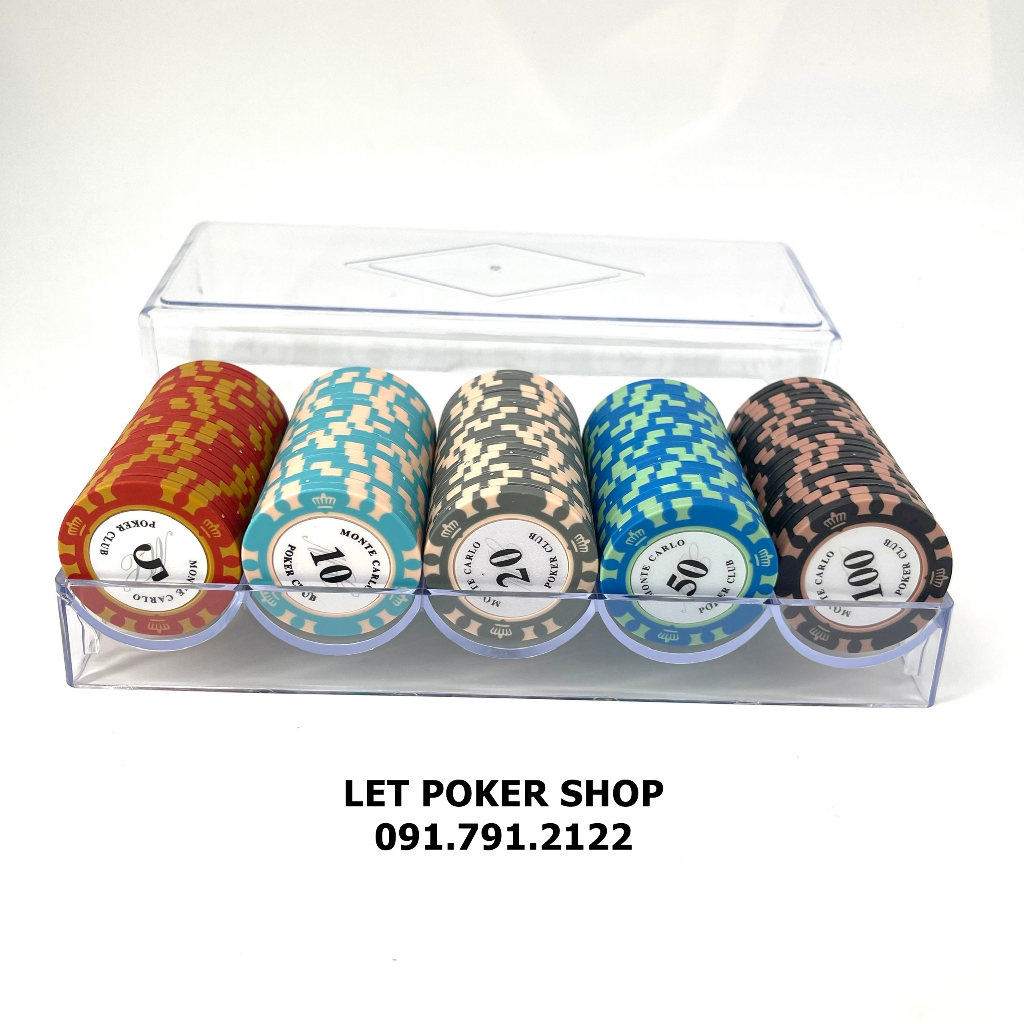 Hộp nhựa  chuyên đựng 100 chip poker / phỉnh poker lõi thép