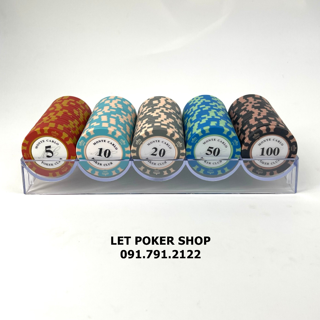 Hộp nhựa  chuyên đựng 100 chip poker / phỉnh poker lõi thép