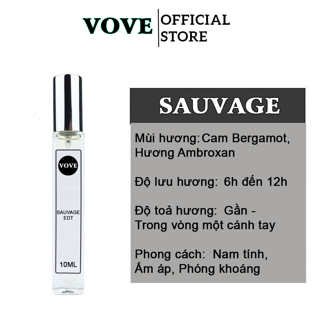 Tinh Dầu Nước Hoa VOVE Sauvage 10ml - Mạnh mẽ, nam tính, trẻ trung, cuốn hút. | BigBuy360 - bigbuy360.vn