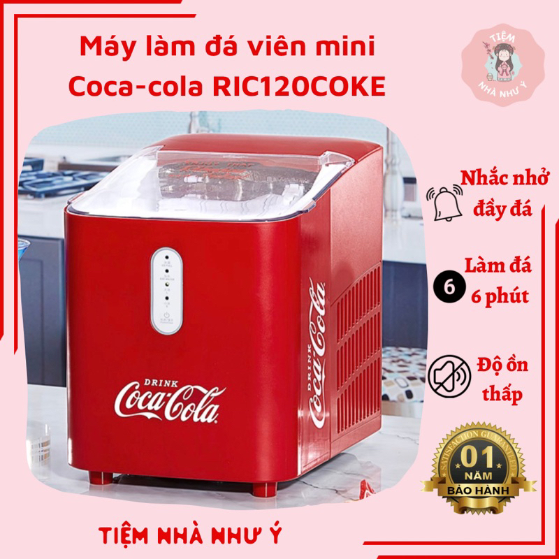 🎀 Máy Làm Đá Tự Động Coca-Cola Máy Mini Máy Làm đá Viên Tròn Tự Động Bảo Hành 12 Tháng