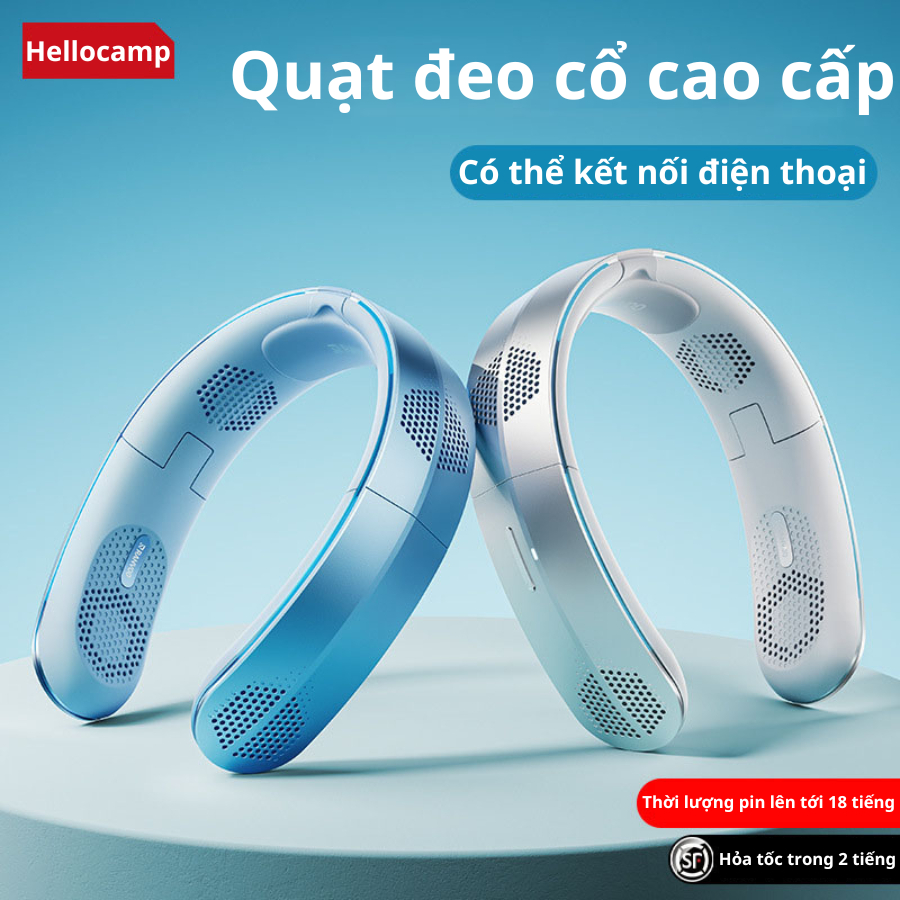 Quạt đeo cổ điều hòa không khí cao cấp, quạt không cánh kết nối điện thoại điều chỉnh hướng gió theo ý muốn