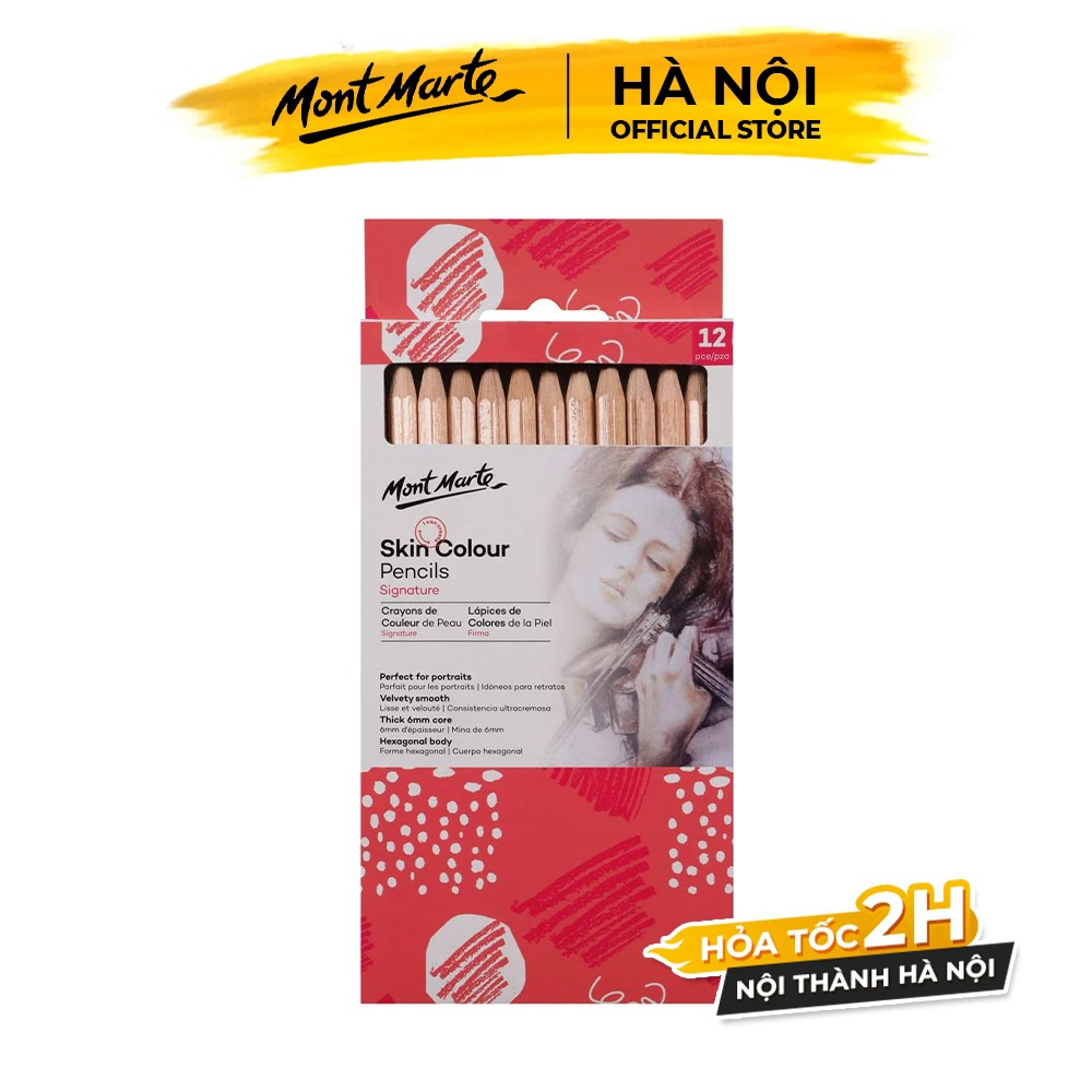 Set Chì Màu Tone Da 12 Cây Mont Marte - Skin Colour Pencils MPN0103