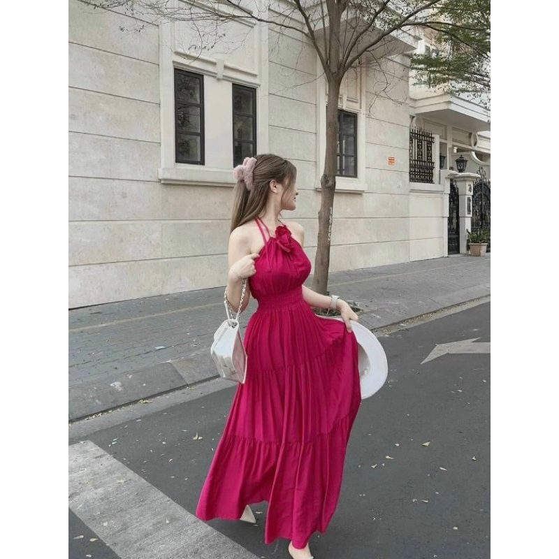 Đầm xoè voan hoa đi biển siêu dễ thương TRIPBLE T DRESS - Free size dưới 54kg - MS40HD