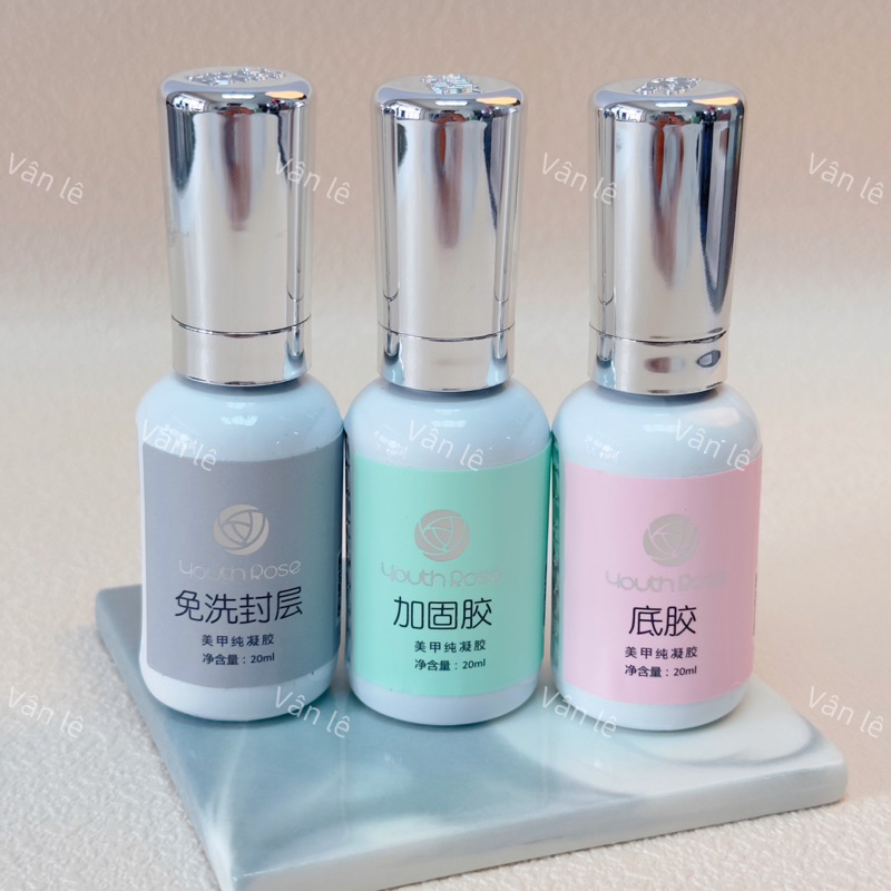 Sơn gel base top cứng móng hoa hồng 15ml và 20ml