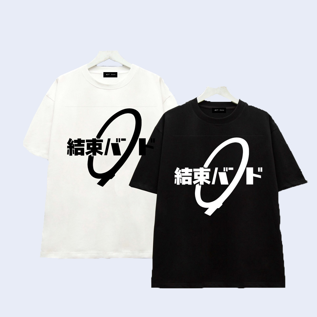 Áo thun Bocchi The Rock Kessoku Band - Áo trắng - đen chất thun