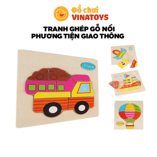 Đồ Chơi Giáo Dục Tranh Ghép Gỗ Hình Phương Tiện Giao Thông Gỗ Nổi - Đồ Chơi Gỗ Thông Minh VINATOYS