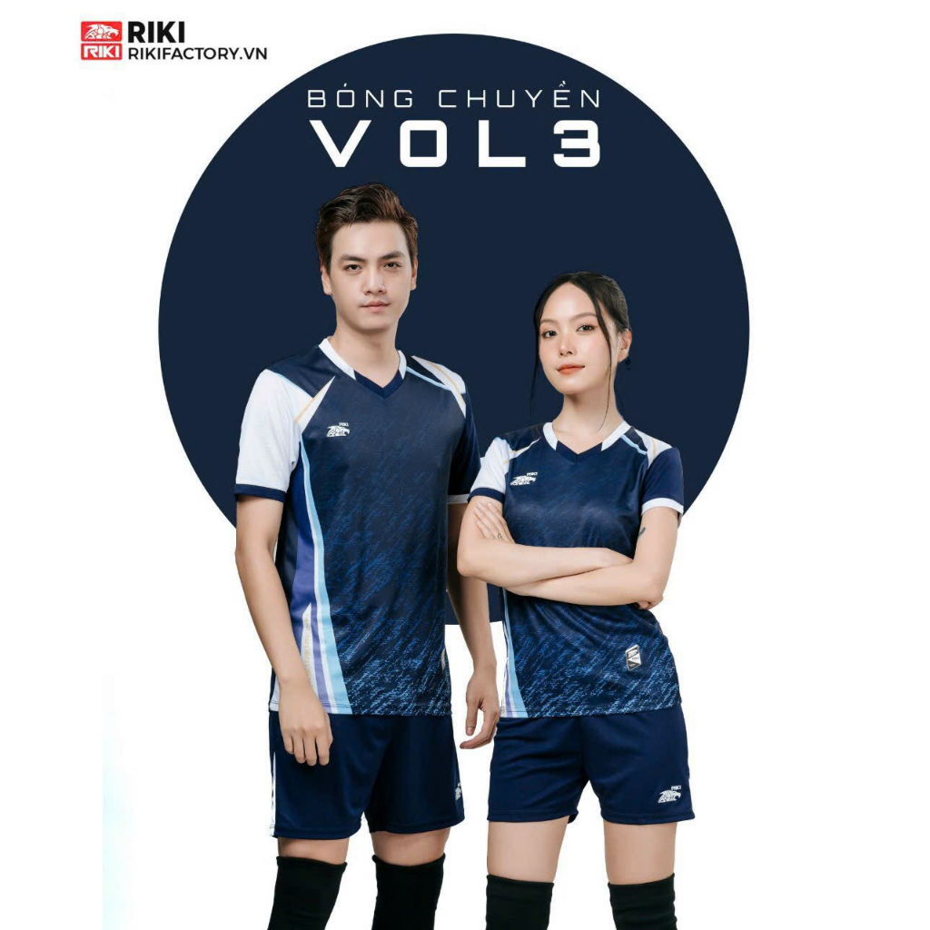 Bộ Quần Áo Bóng Chuyền Riki Vol 3- Chất Vải Bền Bỉ- Kháng Khuẩn- Thoáng Khí