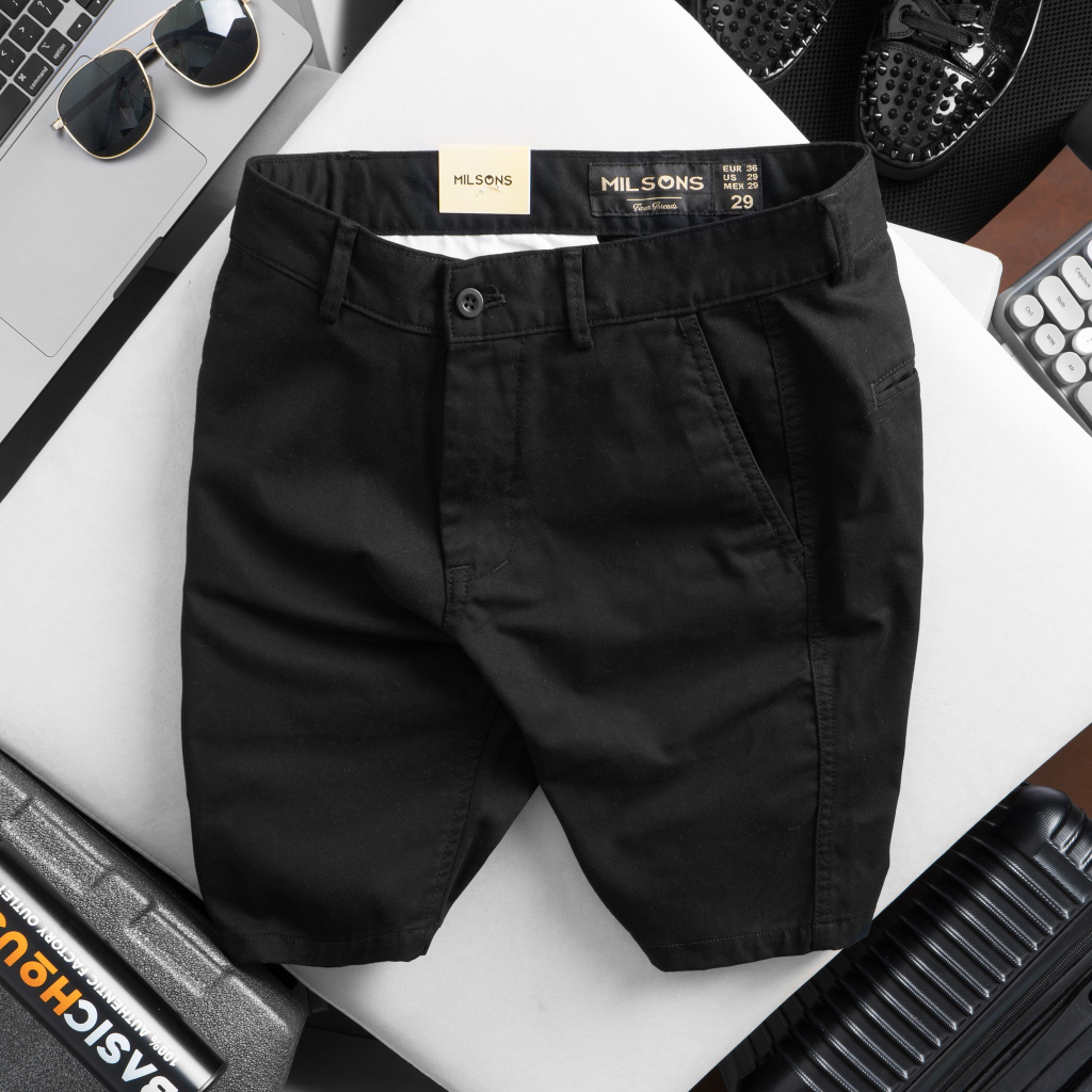 Quần Short Kaki Cao Cấp Co Giãn Mềm Mịn Trẻ Trung Sang trọng, Lịch Lãm 4 Màu-BASICHOUSE