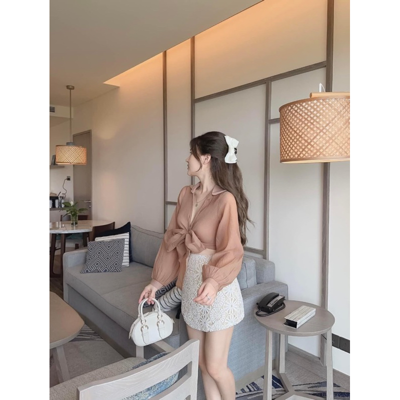 Set Chân Váy Chữ A Phối Áo Sơ Mi Cách Điệu - Sarang Clothing