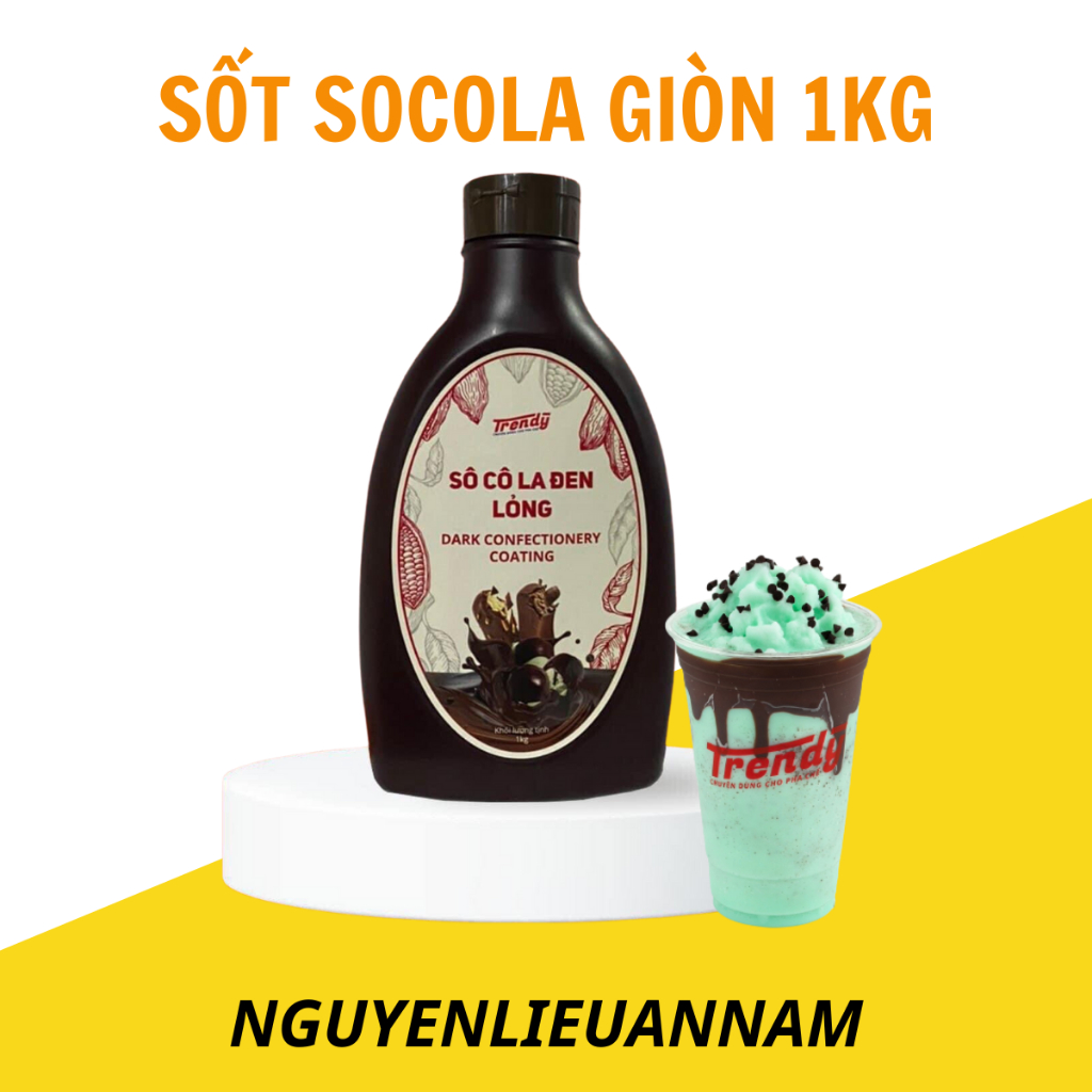 Sốt SOCOLA GIÒN Trendy chai 1kg, kết hợp với kem, trà sữa siêu hot