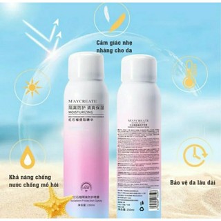 Xịt Chống Nắng Dưỡng Trắng Da MayCreate Moisturizing 150ml Nội Địa Trung