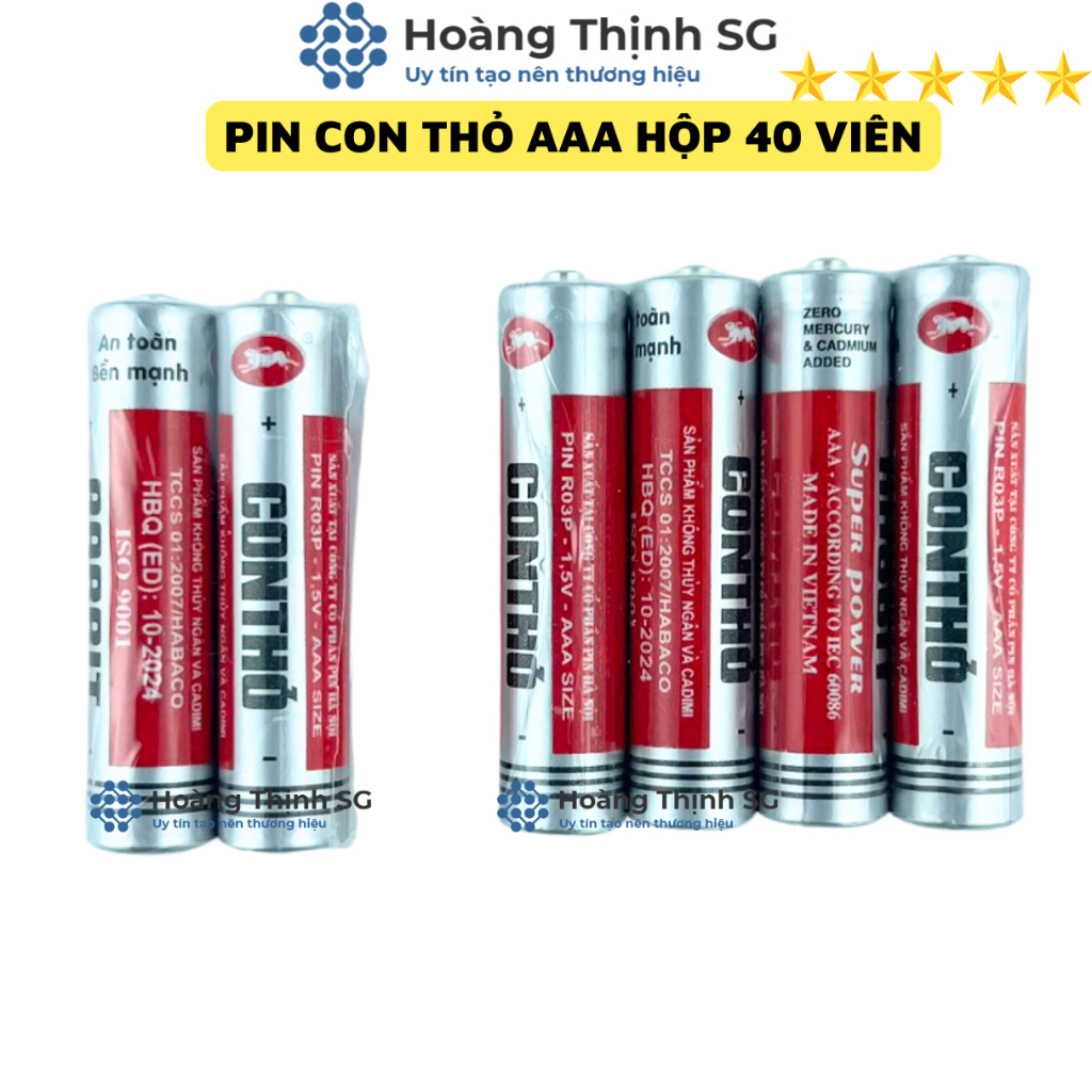 Pin Con Thỏ, Pin tiểu AA & Pin đũa AAA 1.5V, hàng chính hãng