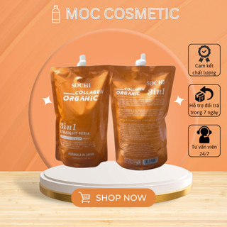 Kem duỗi ép 3 in 1 straight perm sochi collagen organic nhật bản 1000ml tự định hình