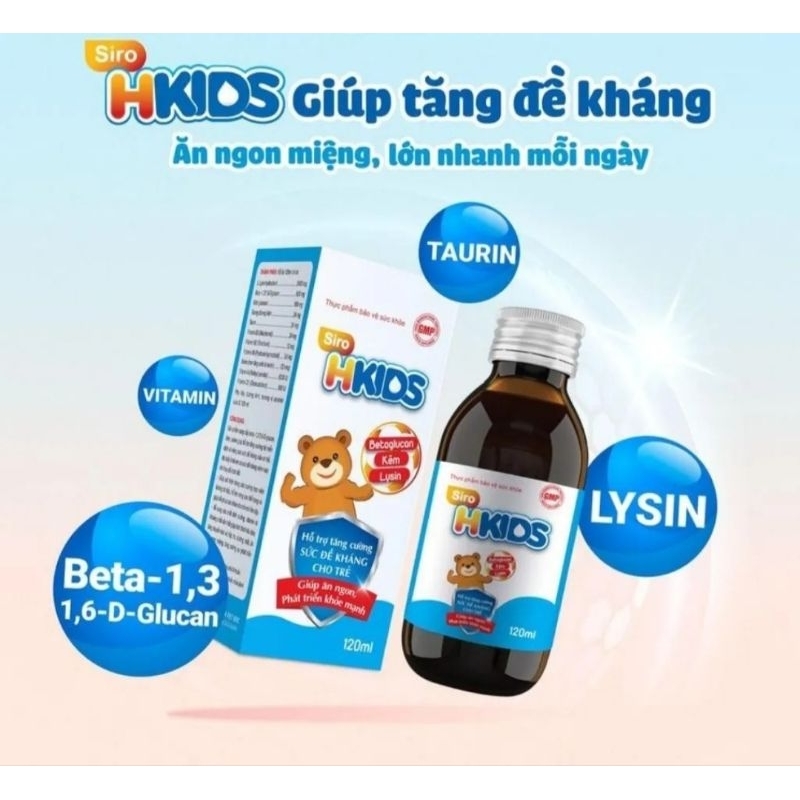 Siro ăn ngon cho bé Hkids hỗ trợ tiêu hóa, tăng sức đề kháng - Lọ 120ml