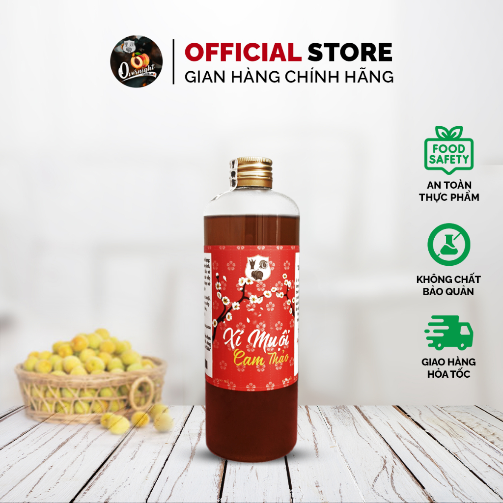 Xí Muội Cam Thảo Lên Men Thương Hiệu OVERNIGHT WITH ME Việt Nam Ngâm Ủ Lên Men Tự Nhiên 500ml/Chai