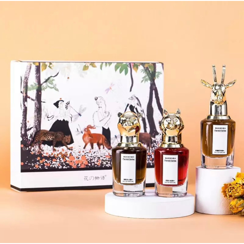 Bộ 3 nước hoa nữ Hồ Ly quyến rũ lưu hương lâu Set 3 Chai Nước Hoa Hình Thú Dành Cho Nữ Hàng nội địa Trung