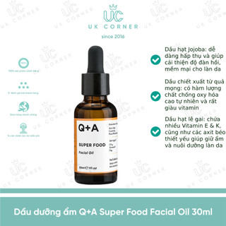 Dầu dưỡng ẩm q+a super food facial oil 30ml