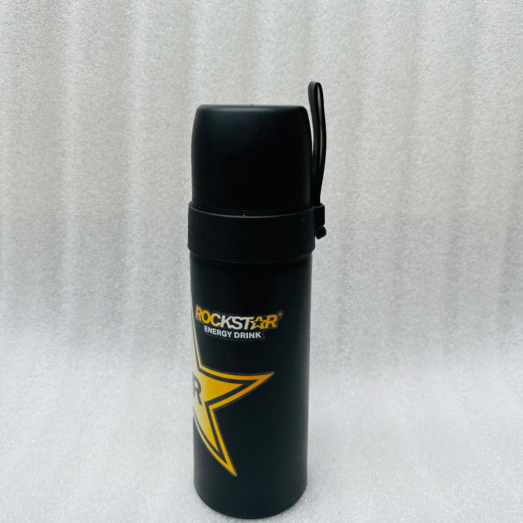Bình Nước Thủy Tinh Bọc Nhựa Giữ Nhiệt 500ml Có Dây Treo Tiện Ích, Giá Rẻ - HKM Rock Start