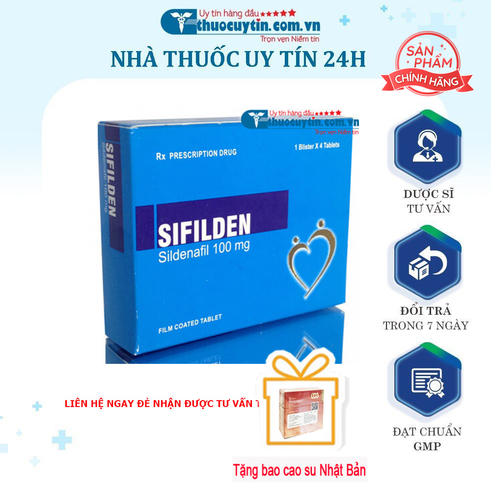 Viên nang Sifilden 100mg hộp 4 viên cải thiện sinh lý ở nam giới Ấn
