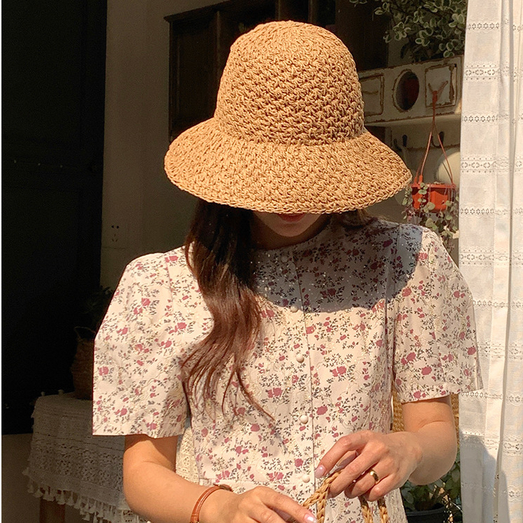 Mũ Cói Rộng Vành Phối Ren Thoáng Khí Phong Cách Nhật Hàn Thời Trang Mùa Hè Cho Nữ