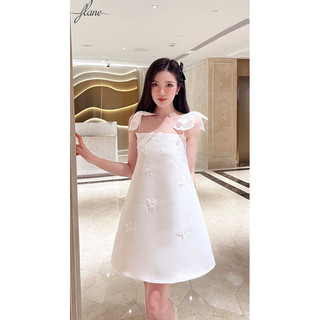 Váy Dự Tiệc 2 Dây Hoa 3D