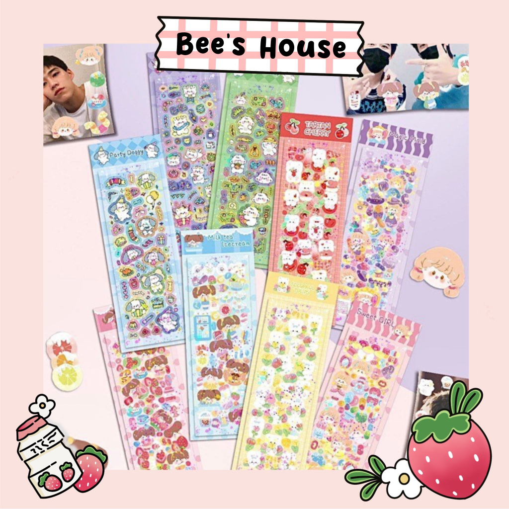 Sticker cute trong suốt trang trí sổ, hình dán điện thoại, máy tính dễ thương Xem thêm ở phần MÔ TẢ SẢN PHẨM