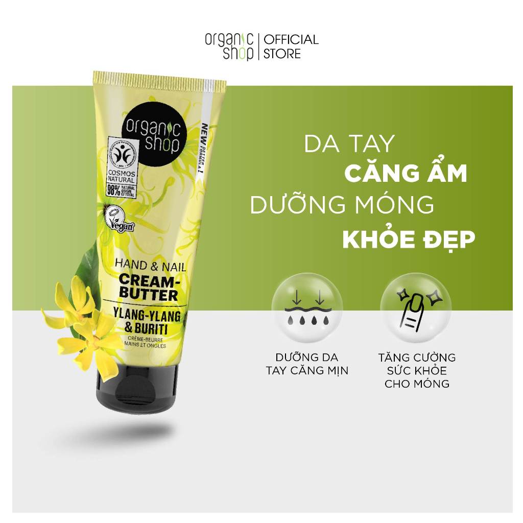 Kem Dưỡng Da Tay ORGANIC SHOP Giúp Móng Chắc Khỏe Và Dưỡng Ẩm Chuyên Sâu Chiết Xuất Ngọc Lan Tây Dung Tích 75ml