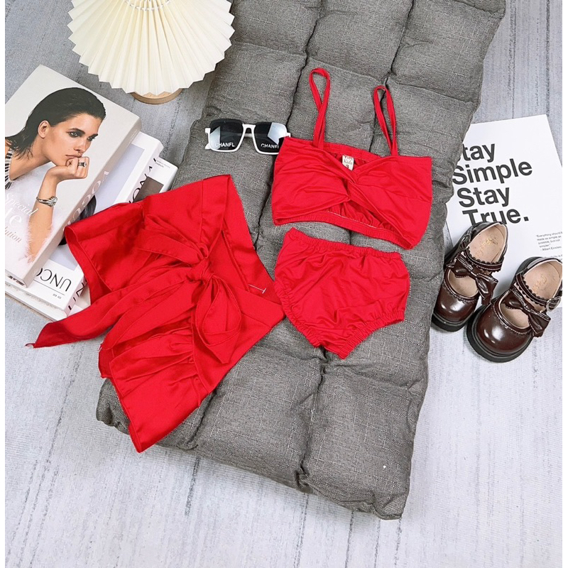 Set bộ bơi bikini 3 chi tiết cho bé gái