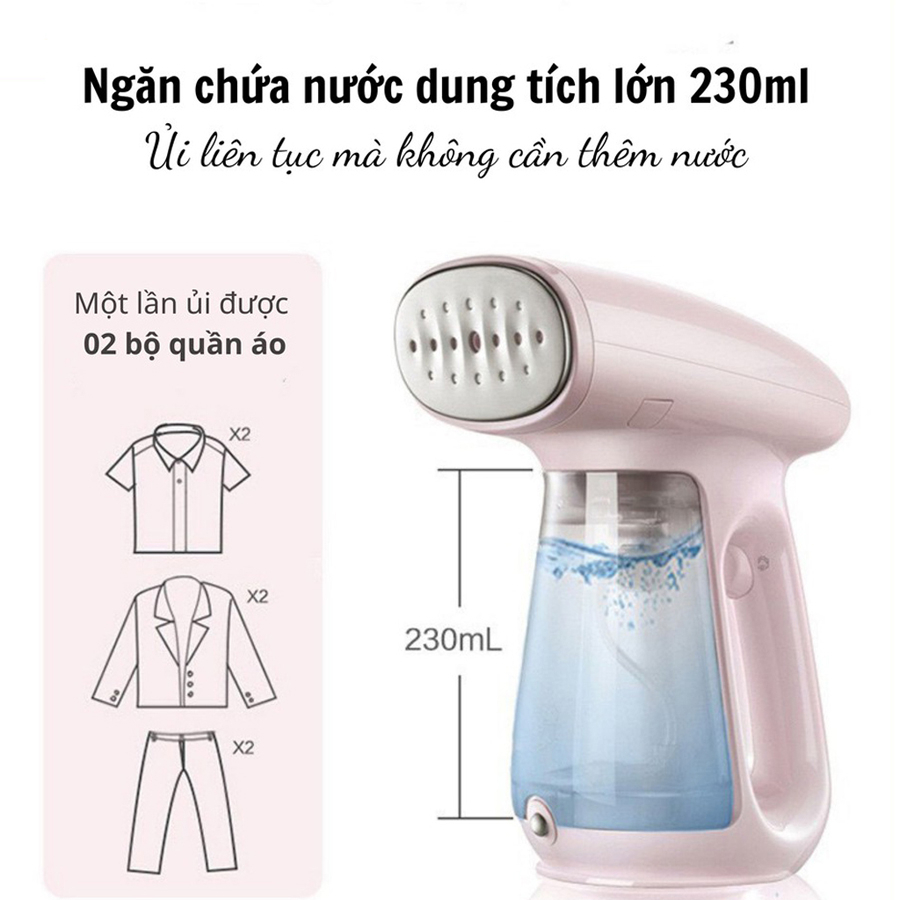 Bàn là hơi nước cầm tay Bear nhỏ gọn, siêu nhẹ công suất lớn, làm nóng nhanh – Hàng chính hãng bảo hành 6-18 tháng