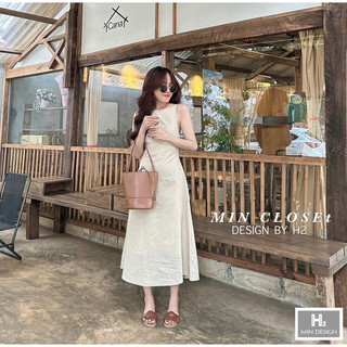 Váy 2 dây hở lưng dáng dài xinh xắn
