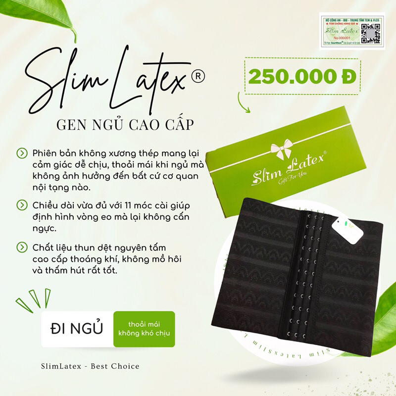 GEN NGỦ SLIMLATEX - Gen không xương, thun dệt nguyên tấm cao cấp