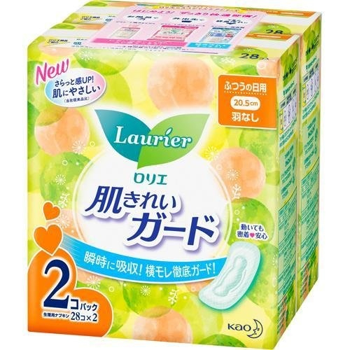Set 2 gói băng vệ sinh ngày Laurier không cánh (28 miếng/gói) Nội địa Nhật Bản
