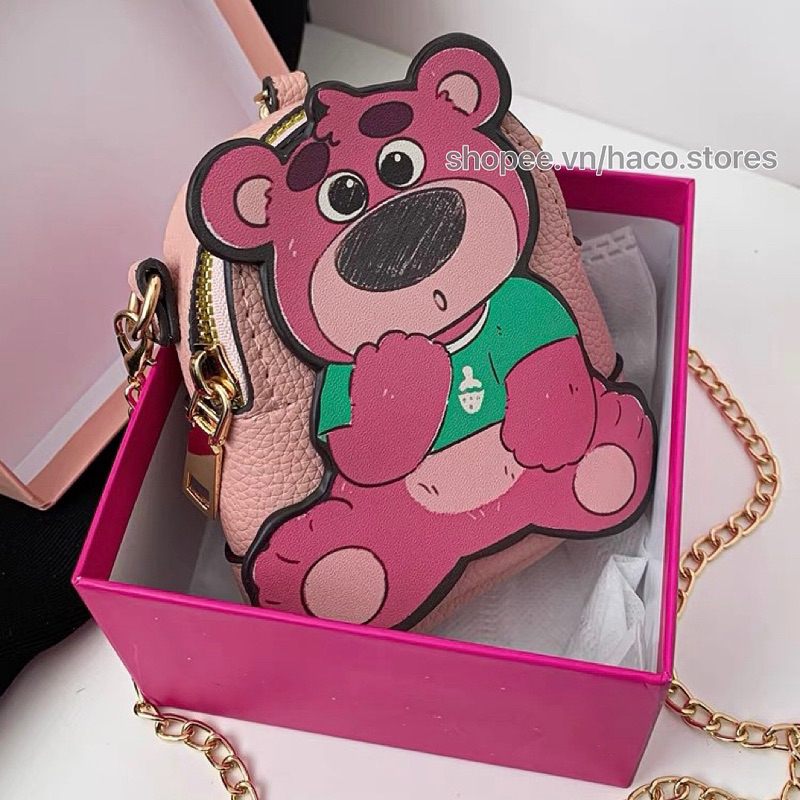 Túi Đeo Chéo Mini Gấu dâu tây Bunny Họa Tiết Đáng Yêu Thời Trang Cho Nữ, Túi Đeo Chéo Minion Đựng Điện Thoại Full Box