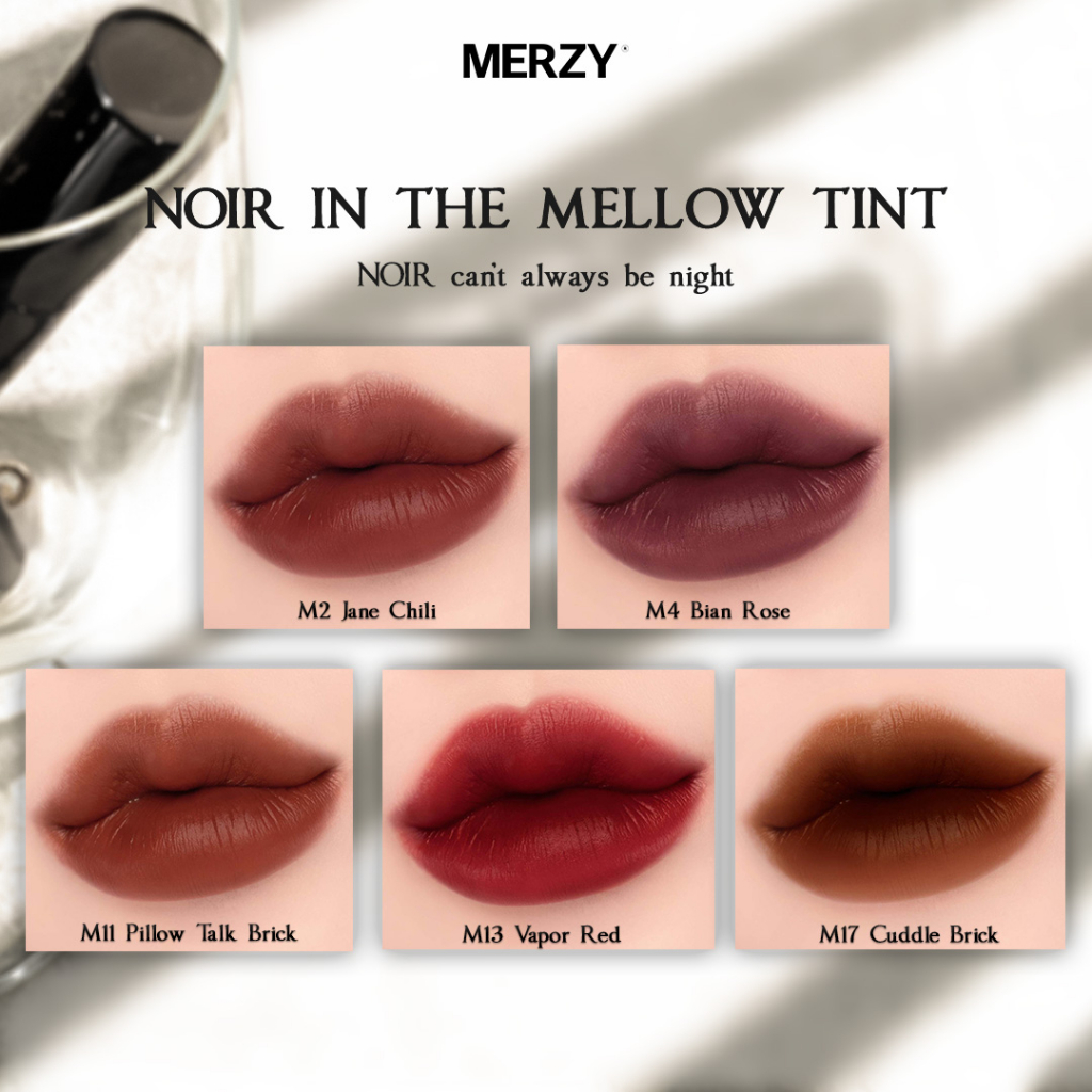 Son Kem Siêu Lì, Mịn Môi Merzy Noir In The Mellow Tint Merzy With Me vỏ đen