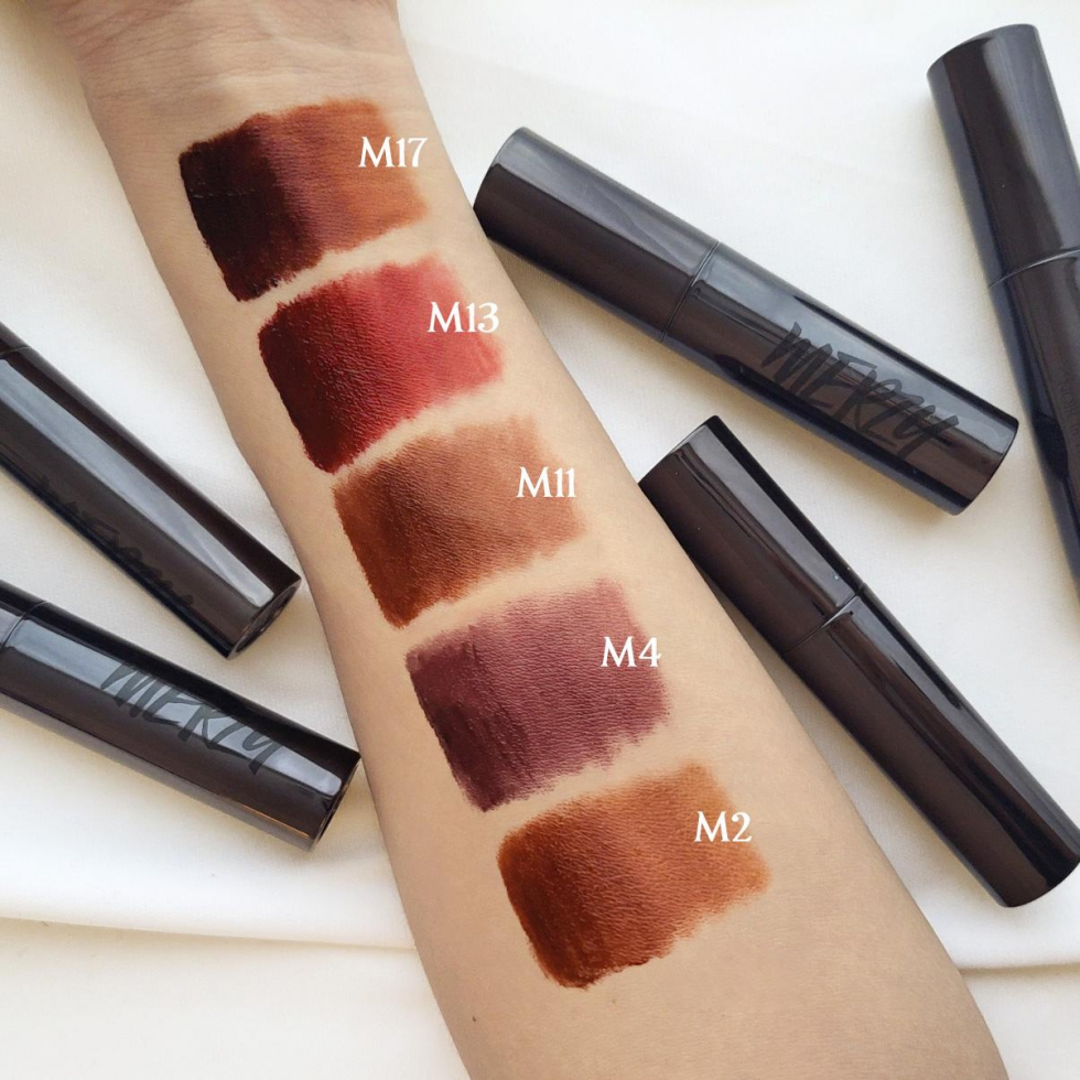 Son Kem Siêu Lì, Mịn Môi Merzy Noir In The Mellow Tint Merzy With Me vỏ đen