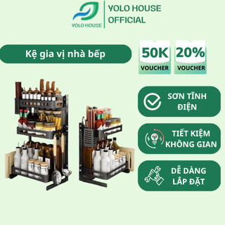 Kệ đựng gia vị 2 tầng, 3 tầng cho nhà bếp, Kệ gia vị bằng thép tĩnh điện chống gỉ đa năng, tiện dụng