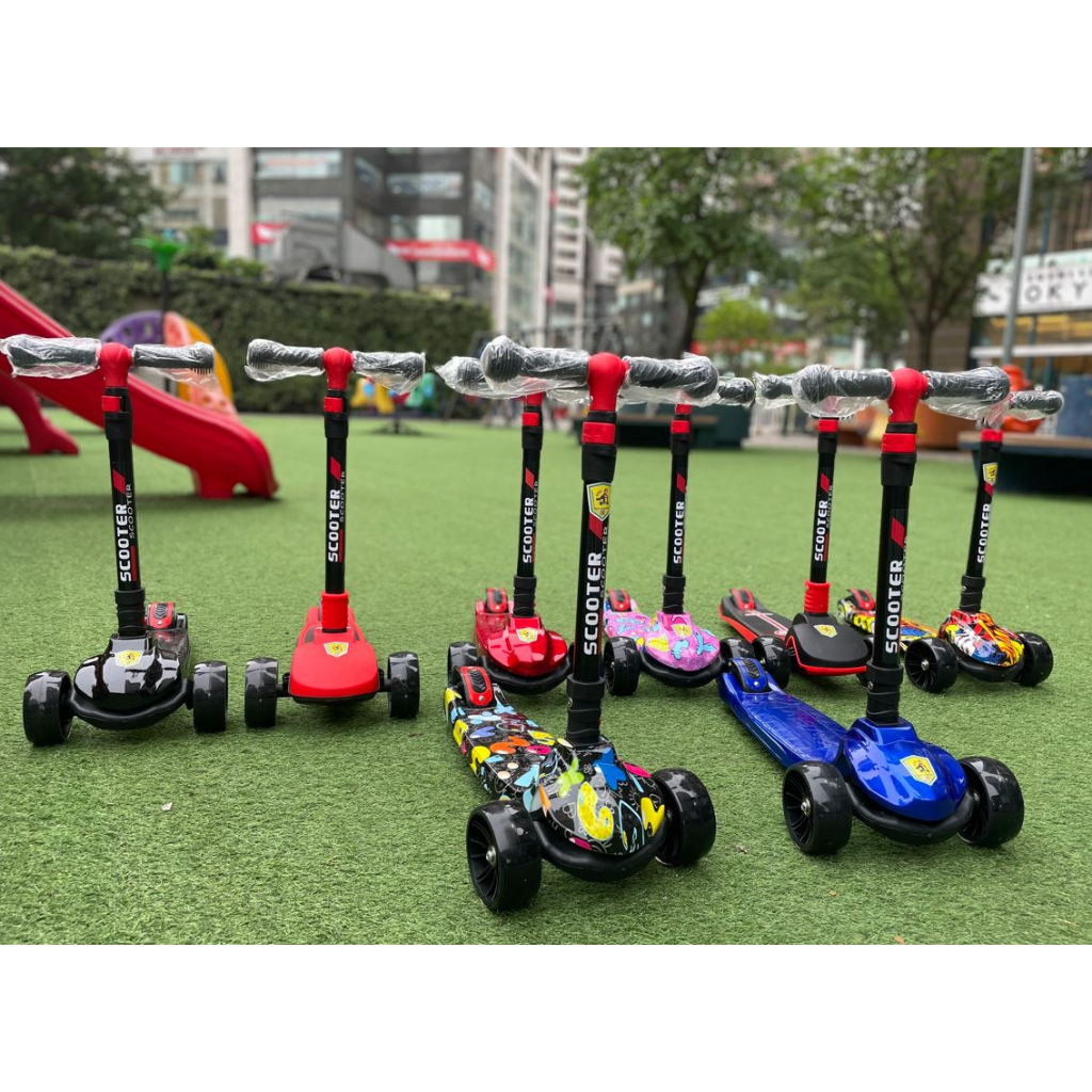 Xe trượt scooter hiệu Be1 chính hãng cho bé từ 2-10 tuổi bánh xe phát sáng