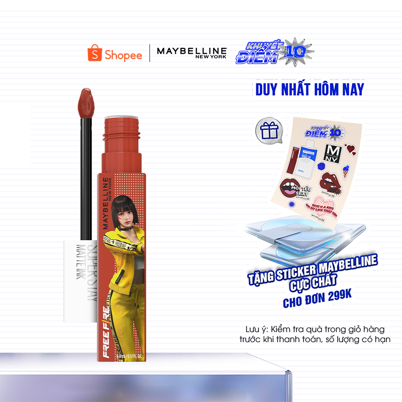 Son Kem Lì 16h Lâu Trôi Maybelline New York Super Stay Matte Ink Free Fire Edition Lipstick 5ml