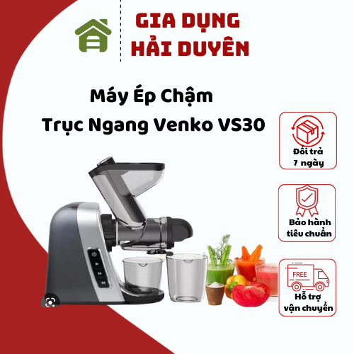 Máy ép chậm trục ngang Venko vs30 ép khỏe kiệt nước công suất 200W bảo hành 12 tháng Duhashop1