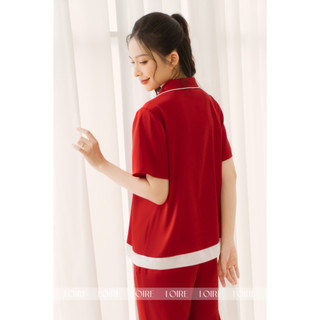 Đồ Bộ Pijama Lụa Đỏ Thắm LPN28