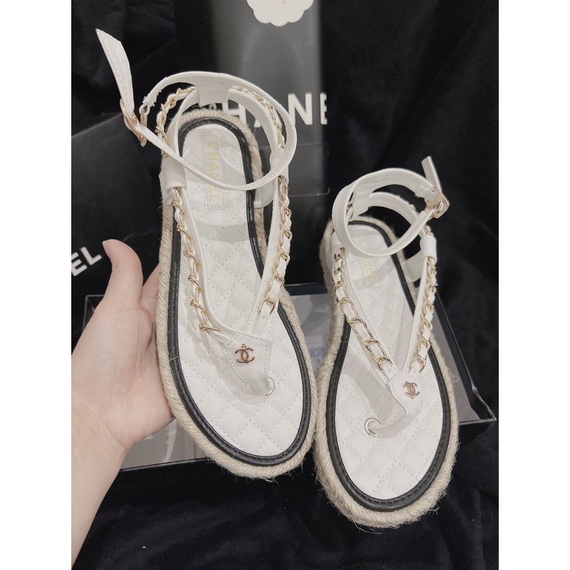 Sandal phối xích Cnk hien ho-hàng QC fullbox - sẵn hàng kèm video thật có đến sz 39