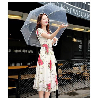 Ô dù trong suốt, che mưa thời trang loại dày