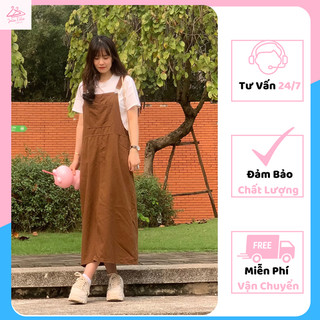 Yếm váy Kaki dáng dài đầm yếm kaki nữ phong cách Hàn Quốc Jolie Fille